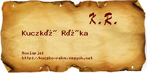 Kuczkó Réka névjegykártya