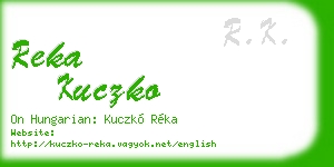 reka kuczko business card